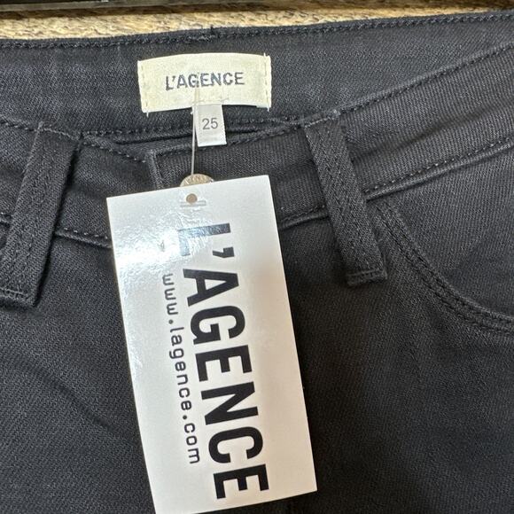 L'Agence High Rise Straight Leg Black Jeans Size 25 NWT - Picture 3 of 3